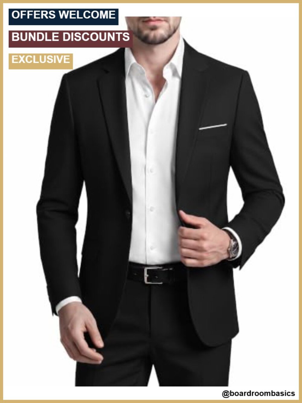 Men's 2 Piece Slim Fit Suit Set with Bow Tie One Button Jacket Pants